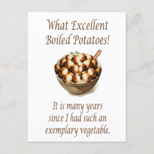 Utmärkt posterkort för kokt potatis vykort