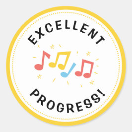 Utmärkt Progress Musik noter Roligt Reward Runt Klistermärke