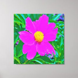 Utmärkt Ultra-Violet Peony med Gult Center Canvastryck