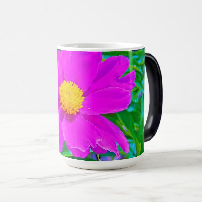 Utmärkt Ultra-Violet Peony med Gult Center Magisk Mugg (Framsida höger)