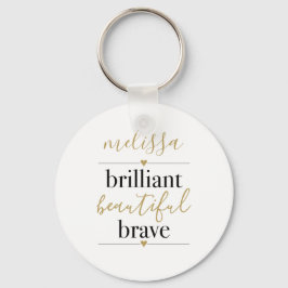 Utmärkt vacker Modig Personlig Namn Nyckelring