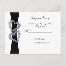 Utmärkta hearter: Svart band- och Diamantkulor Inbjudan Vykort