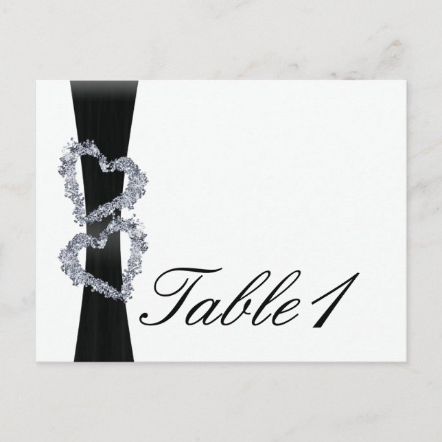 Utmärkta hjärtan: Bordsnumret Black Ribbon och D Vykort (Framsida)