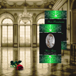 Utmärkta Lägg till bild Ornament för svart Grönt Visitkort