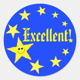 Utmärkta stars School Stickers Runt Klistermärke