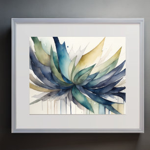 Utmatad Coola Färg vattenfärg Abstrakt design 5:4 Poster