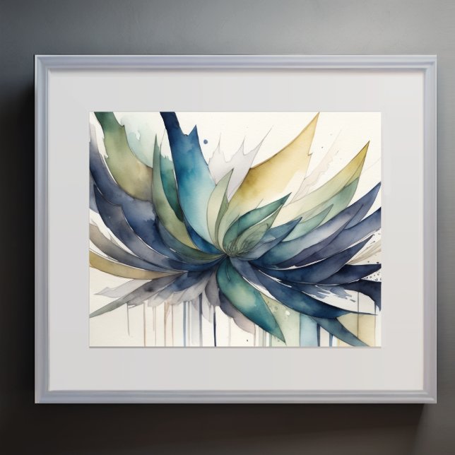 Utmatad Coola Färg vattenfärg Abstrakt design 5:4 Poster (Skapare uppladdad)