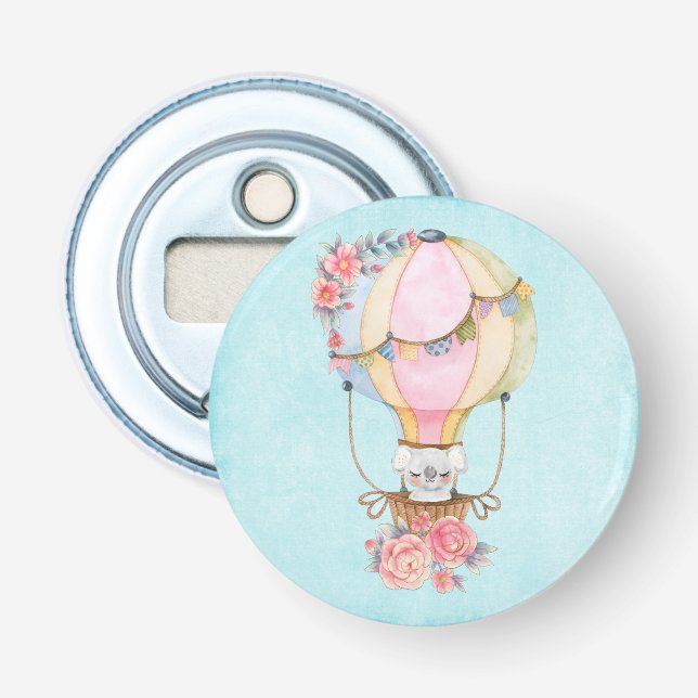 Utmatad Luftballong med brun vattenfärg Flaska O Flasköppnare (Framsidan)