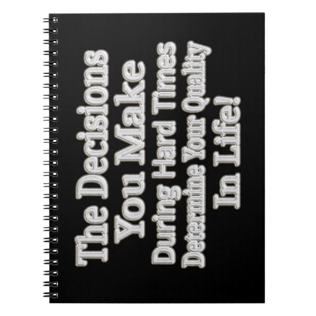 Utmatningsdesign " Din livskvalitet!" Köp Anteckningsbok (Framsidan)