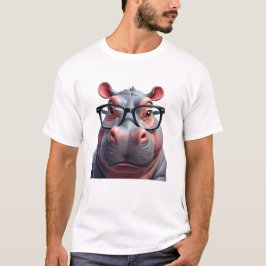 Utmatningsdesign för pygmy Hippo i rutt moo-Deng T Shirt