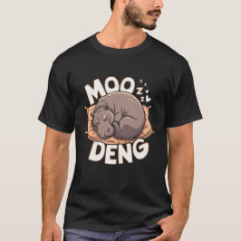 Utmatningsdesign för pygmy Hippo i rutt moo-Deng T Shirt