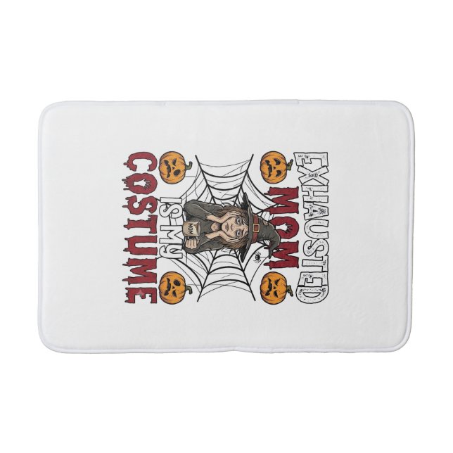 Utmattad Mamma Är Kostym Halloween Häxa Kaffe Pu Badrumsmatta (Framsidan)