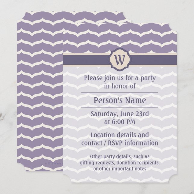 Utmattad Zigzag-gruppinbjudan Inbjudningar (Fram/baksida)