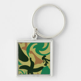 Utmattningsdesign Fyrkantig Silverfärgad Nyckelring