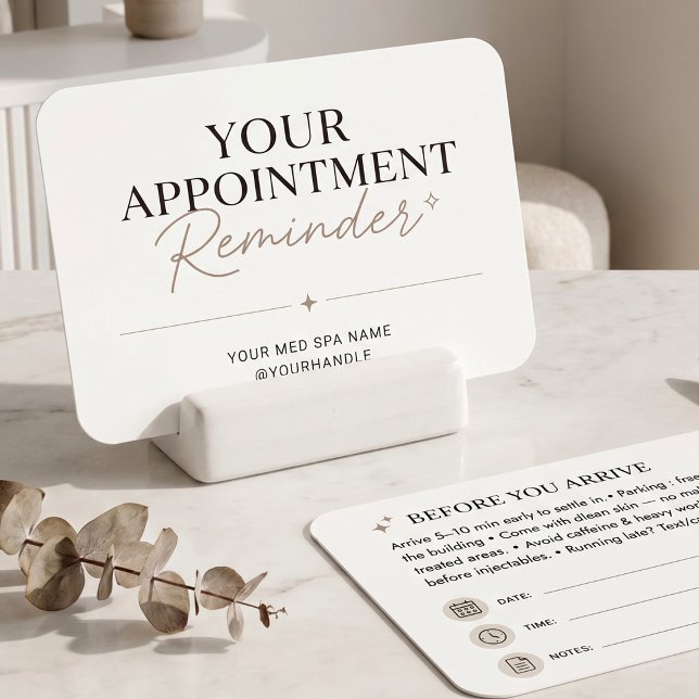 Utnämnings Påminnelse Taupe Minimal Spa Design Visitkort (Skapare uppladdad)