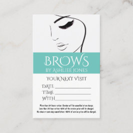 Utnämningskort Eyebrows Eyelash Salon Visitkort