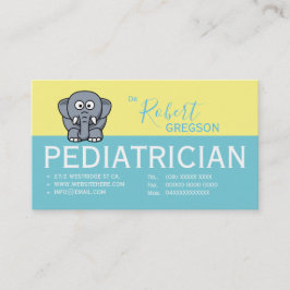 Utnämningskort för Cute Elephant Pediatrician Tidsbeställning Kort