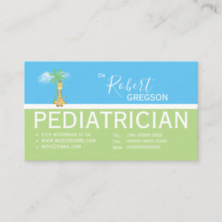 Utnämningskort för Cute Giraffe Pediatrician