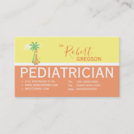 Utnämningskort för Cute Giraffe Pediatrician Tidsbeställning Kort