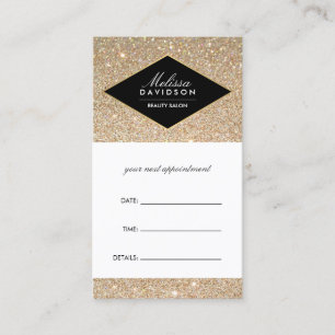 Utnämningskort för Guld Glitter och Glamor Tidsbeställning Kort