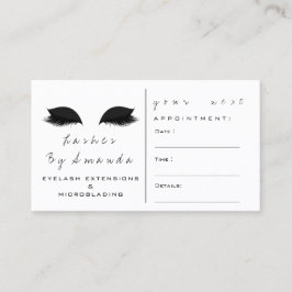 Utnämningskort Makeup Artist Black Whte Lash Tidsbeställning Kort