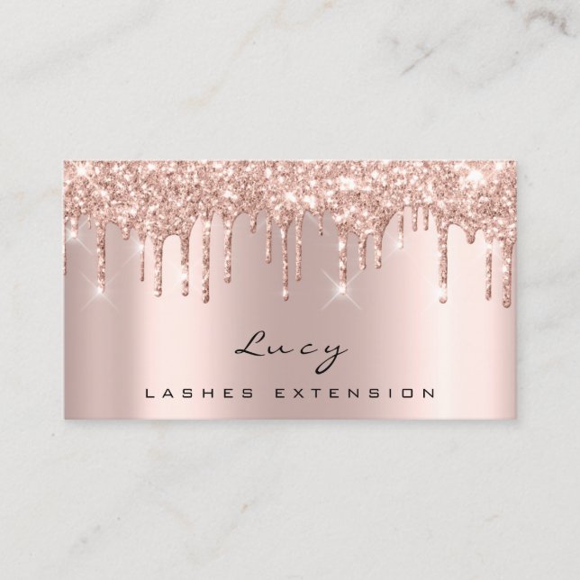Utnämningskortet Lash Glitter Drips Spark Makeup Tidsbeställning Kort (Framsida)