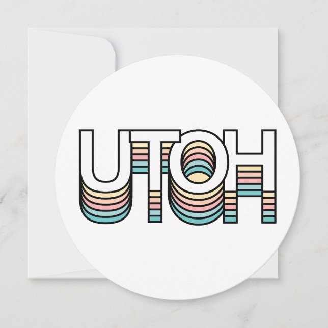 UTOH Pastel Retro Aesthetic Modern Mood Typography Inbjudningar (Framsida)
