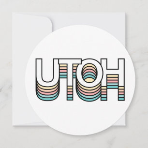UTOH Pastel Retro Aesthetic Modern Mood Typography Inbjudningar