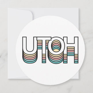 UTOH Pastel Retro Aesthetic Modern Mood Typography Inbjudningar