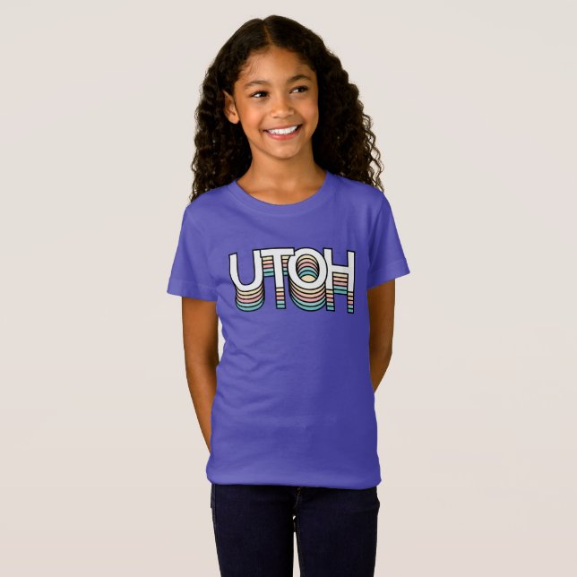 UTOH Pastel Retro Aesthetic Modern Mood Typography T Shirt (Hel framsida)