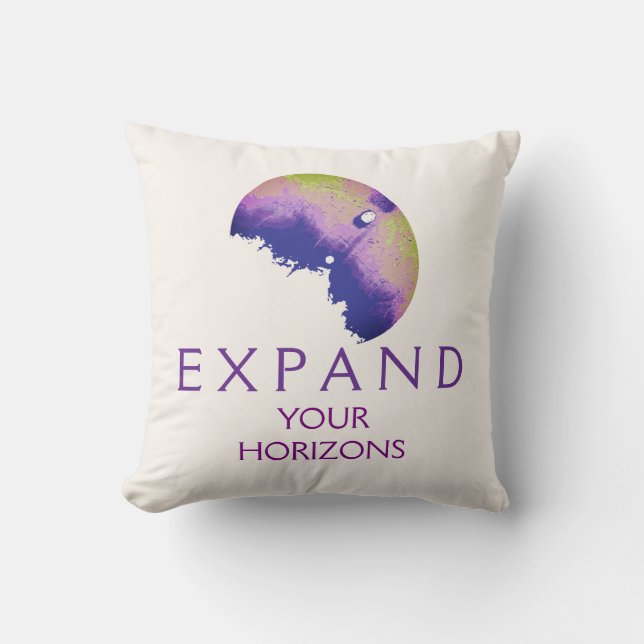 "Utöka dina vågor" - Lila för Gult - inspiration Kudde (Framsida)