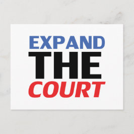 "Utöka domstolen" blå vit röd svart - Vykort