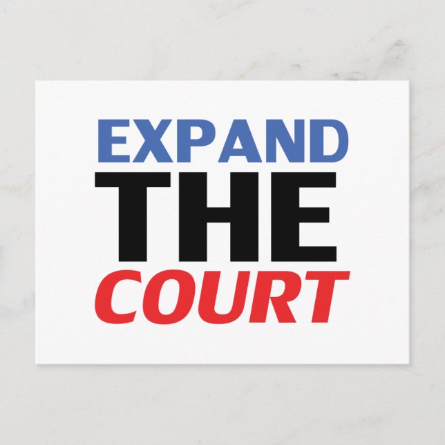 "Utöka domstolen" blå vit röd svart - Vykort (Framsida)
