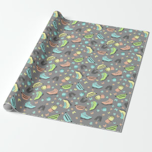 Utomhus Äventyr Collage Patterned Presentpapper