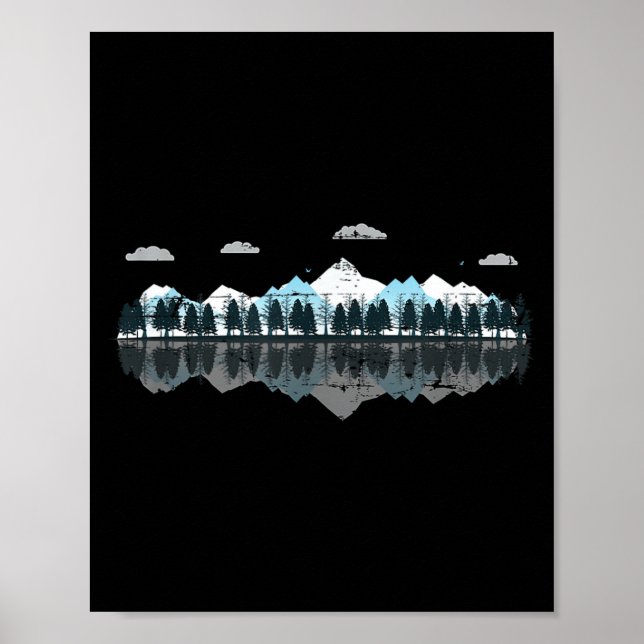 Utomhus Bergsskog Reflektion Natur Poster (Framsidan)
