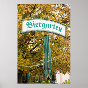 Utomhus Biergarten-skylt, Tyskland Poster