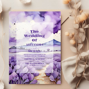 Utomhus Botaniska lavender Bröllop Inbjudningar