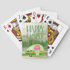 Utomhus- campare som leker kort casinokort