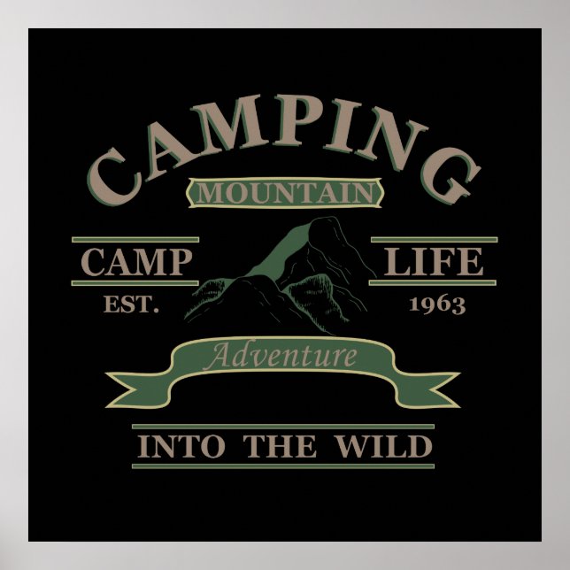 Utomhus camping camparliv poster (Framsidan)