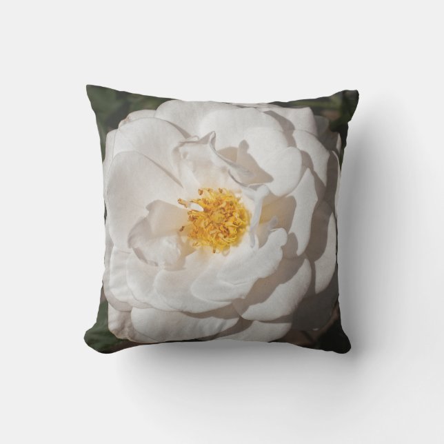 Utomhus- dekorativ kudde för vit ros (Framsida)