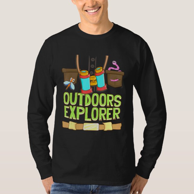 Utomhus Explorer Zookeeper Vest Kryp Binoculars S T Shirt (Framsida)