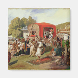 Utomhus- Fete i Turkiet, c.1830-60 Magnet