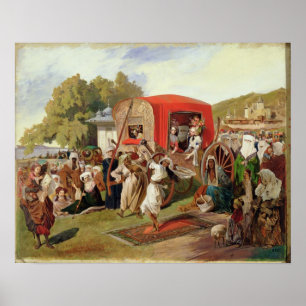 Utomhus- Fete i Turkiet, c.1830-60 Poster