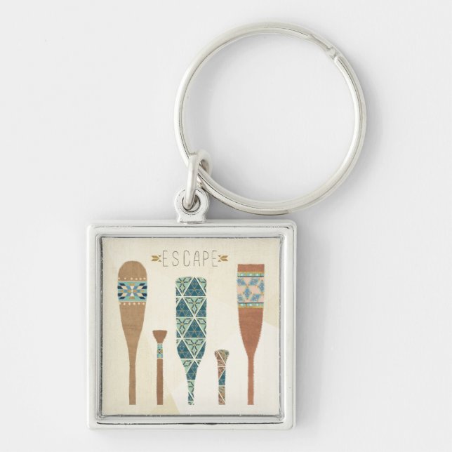 Utomhus- Geo VI | flykt Fyrkantig Silverfärgad Nyckelring (Framsidan)