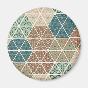 Utomhus- Geo XI blått & grönt stam- mönster Magnet