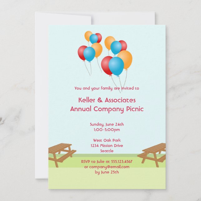 Utomhus- händelse för färgrik inbjudningar (Framsida)