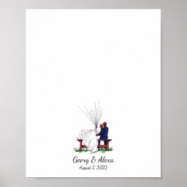 Utomhus Kärlek Bröllop par fingeravtrycksgäst Bok Poster