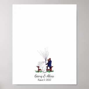 Utomhus Kärlek Bröllop par fingeravtrycksgäst Bok Poster