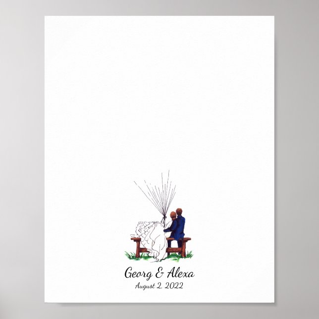 Utomhus Kärlek Bröllop par fingeravtrycksgäst Bok Poster (Framsidan)