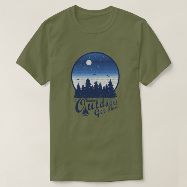 Utomhus Kom dit! Måne T Shirt (Design framsida)
